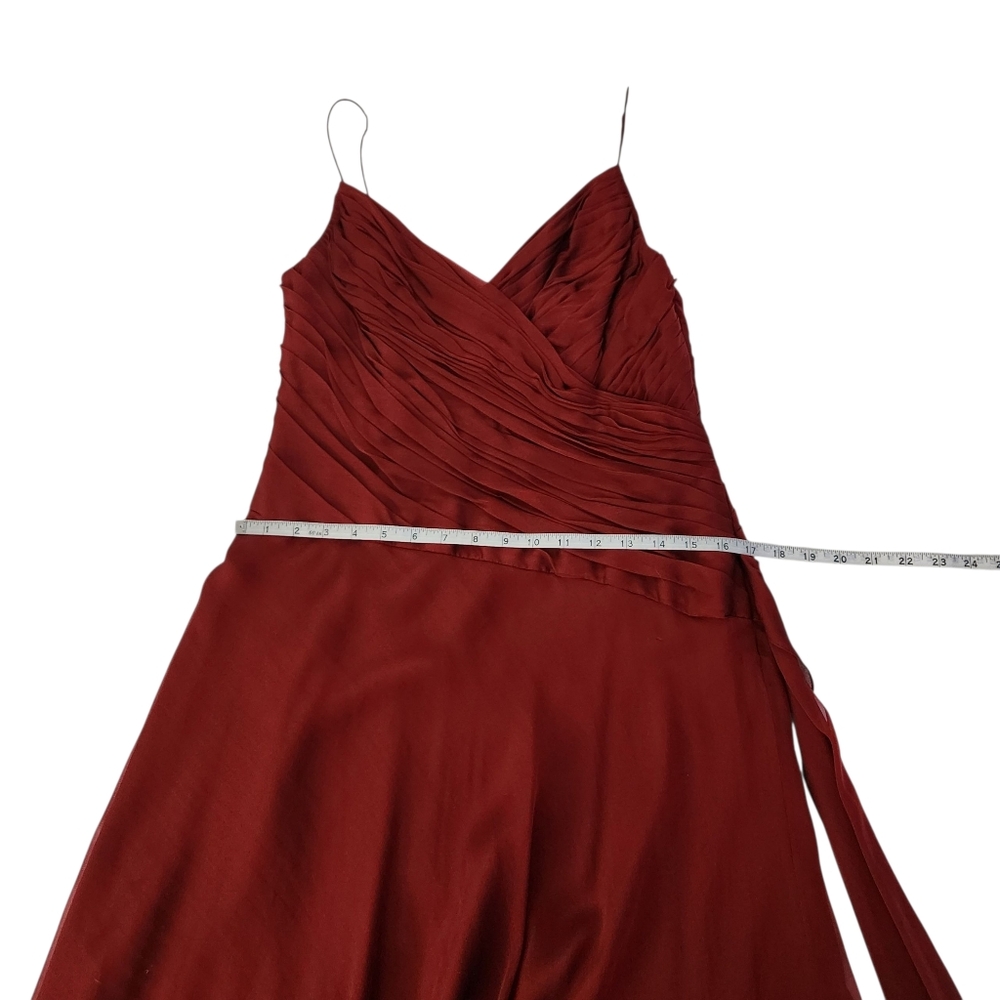 Carmen Marc Valvo Signature Deep Red Silk Cocktail Dress - Picture 10 of 12